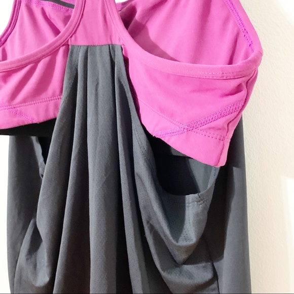 Fabletics Norwalk Built-In Bra Athletic Racerback Workout Top Strappy Tie at Hem - Picture 8 of 12